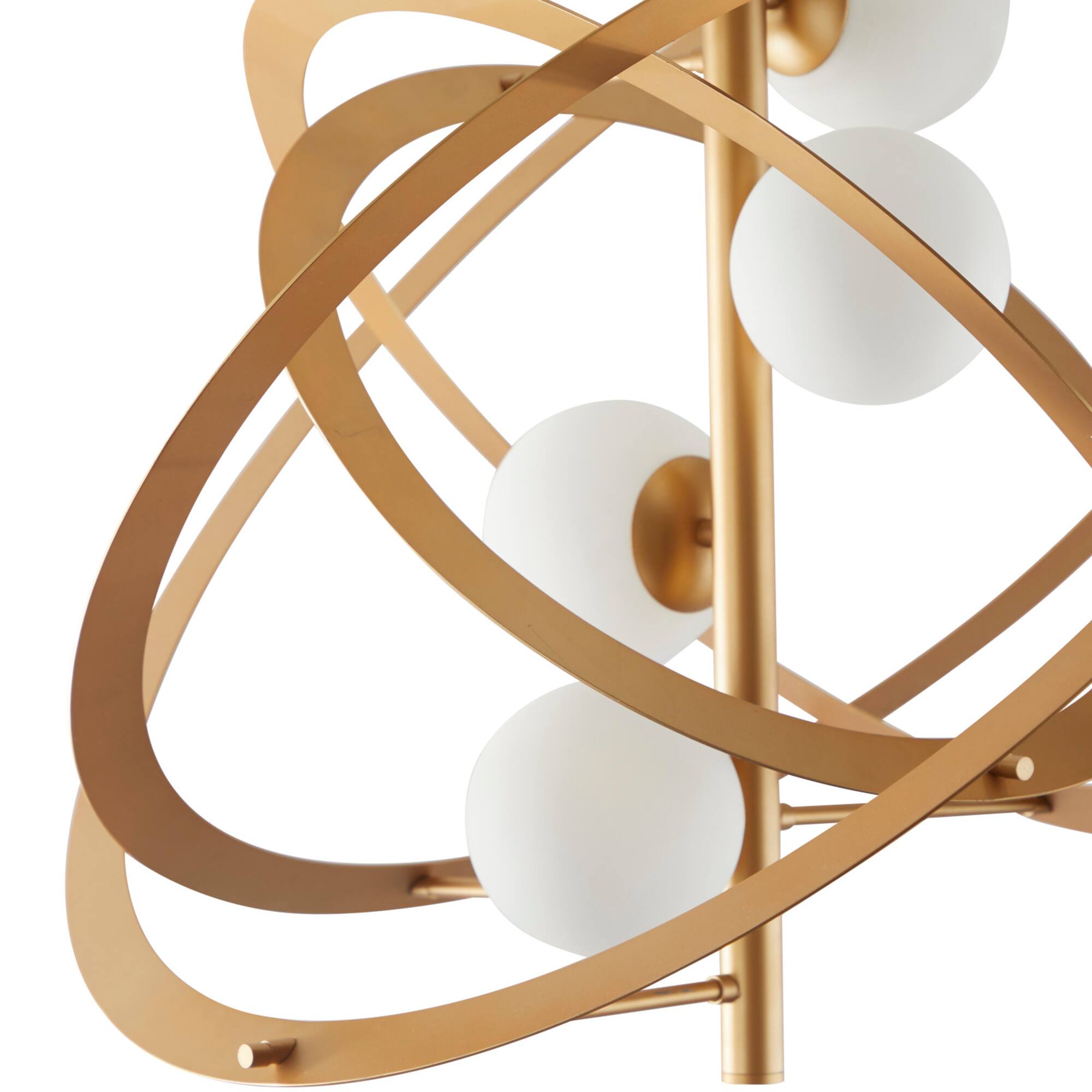 Gold Metal 4 Light Chandelier with Suspension Rod 30" x 30" x 70"